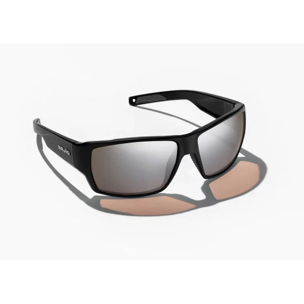 Bajio Vega Sunglasses Polarized in Black Matte with Silver Glass